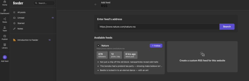 how to find research papers rss feeder
