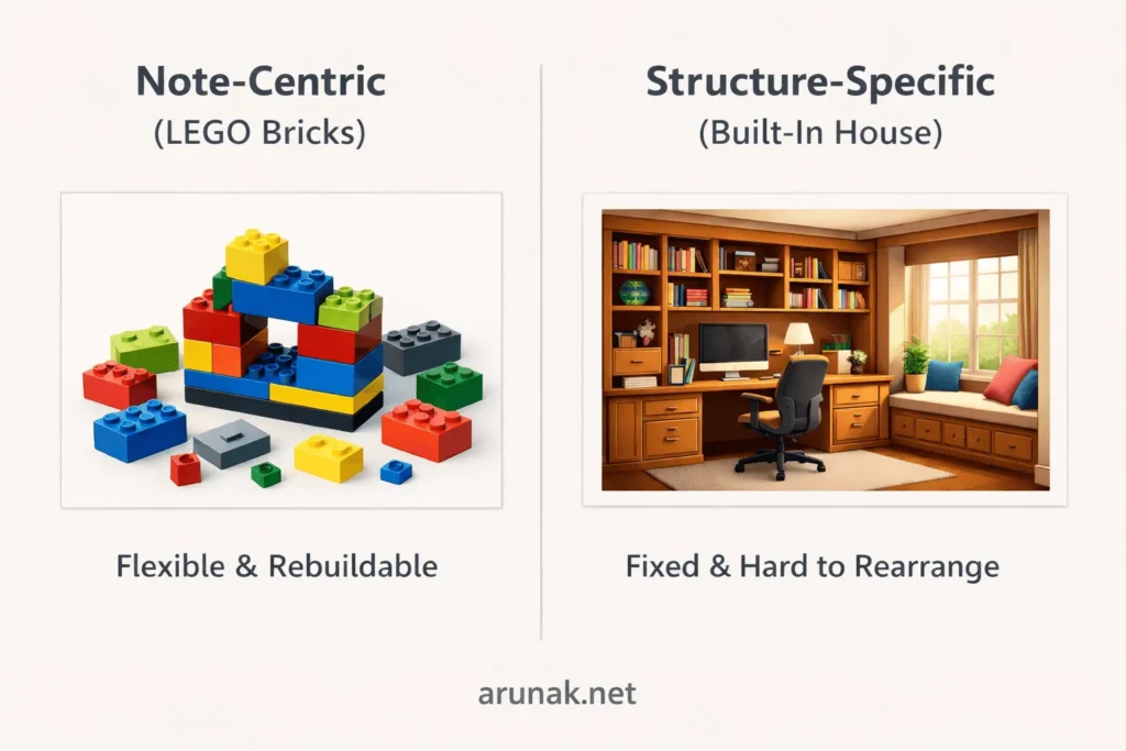 personal knowledge management apps structural differences